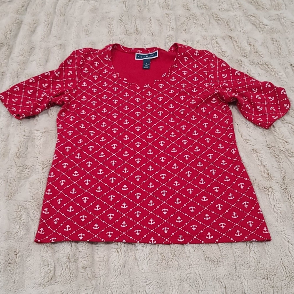 EUC Karen Scott Anchor Tshirt Top